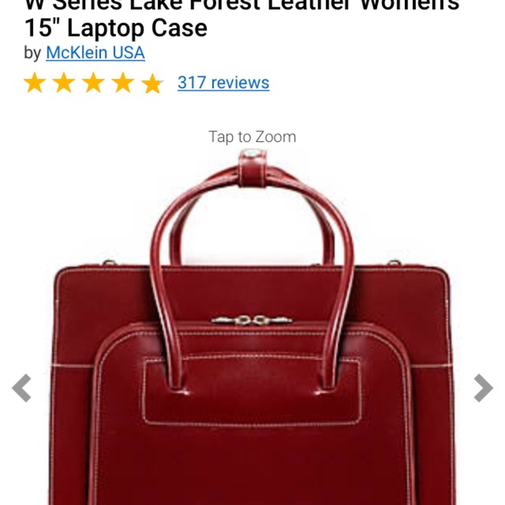 Briefcase, red leather,
